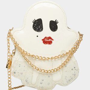 Betsey Johnson Kitsch Got Ghosted Crossbody Bag Small White BJ33505F New Sealed